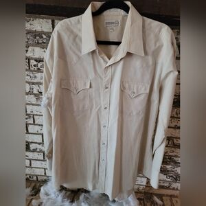 Sheplers Vintage Cream Cowboy Shirt Western XL